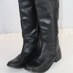 BLACK LEATHER ENGLISH RIDING STYLE BOOTS